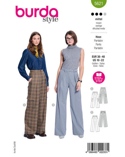 Patron Pantalon Burda 5621 - Mercerine