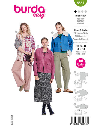 Patron Chemisier & Veste Burda 5661 - Mercerine