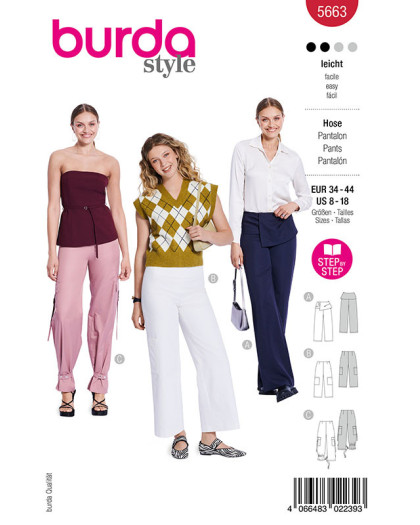 Patron Pantalon Burda 5663 - Mercerine
