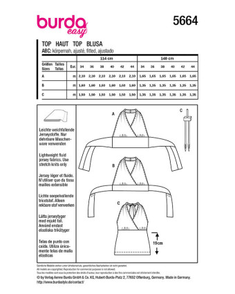 Patron Top Burda 5664 - Mercerine