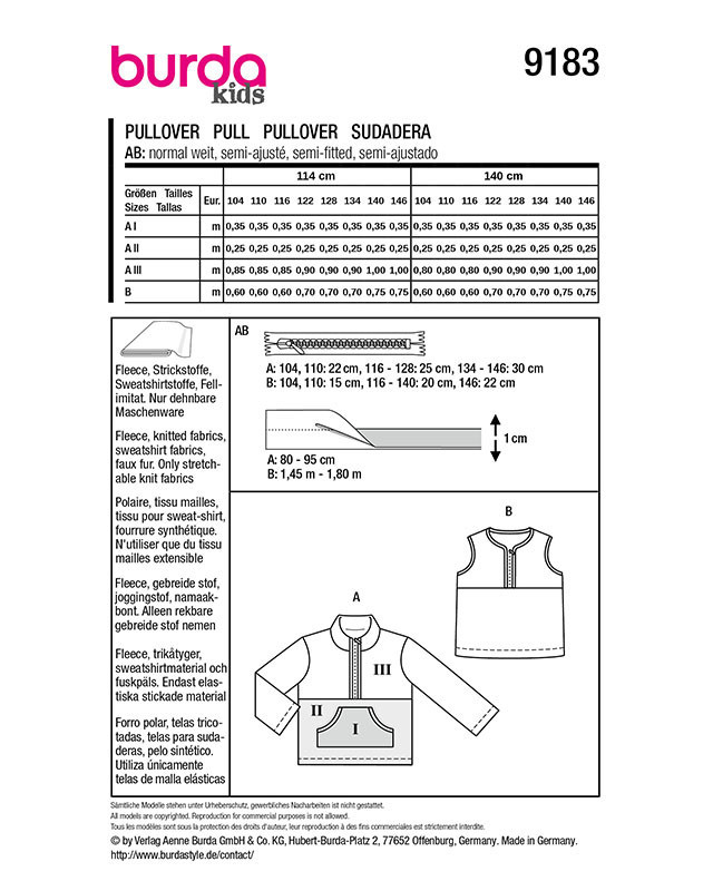 Patron Pull & Gilet Burda 9183 - Mercerine