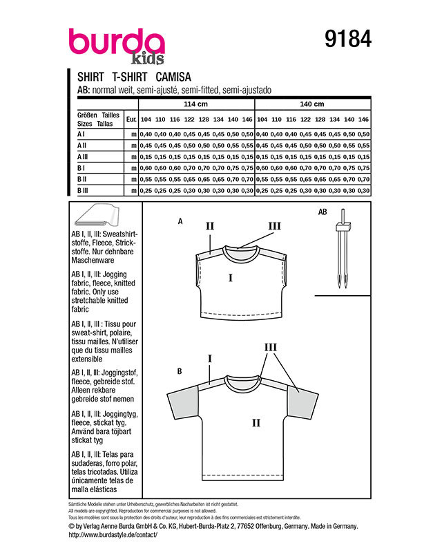 Patron Chemise Burda 9184 - Mercerine
