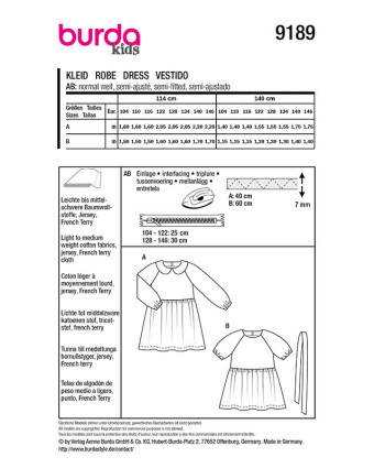 Patron Robe Burda 9189 - Mercerine