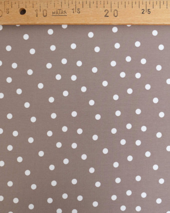 Jersey de Coton Gris Motif Pois Blancs - Mercerine