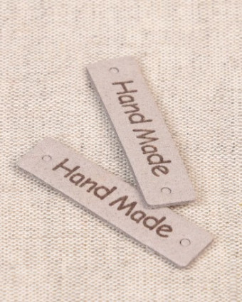 Etiquette Hand Made 40mmx10mm - Lot de 8 - Mercerine
