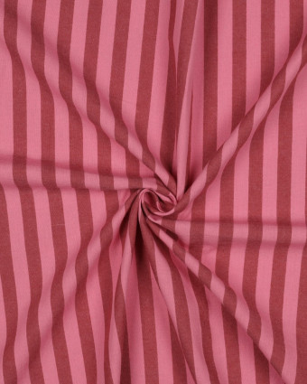 Tissus Coton Rayures Rose et Bordeaux - Mercerine