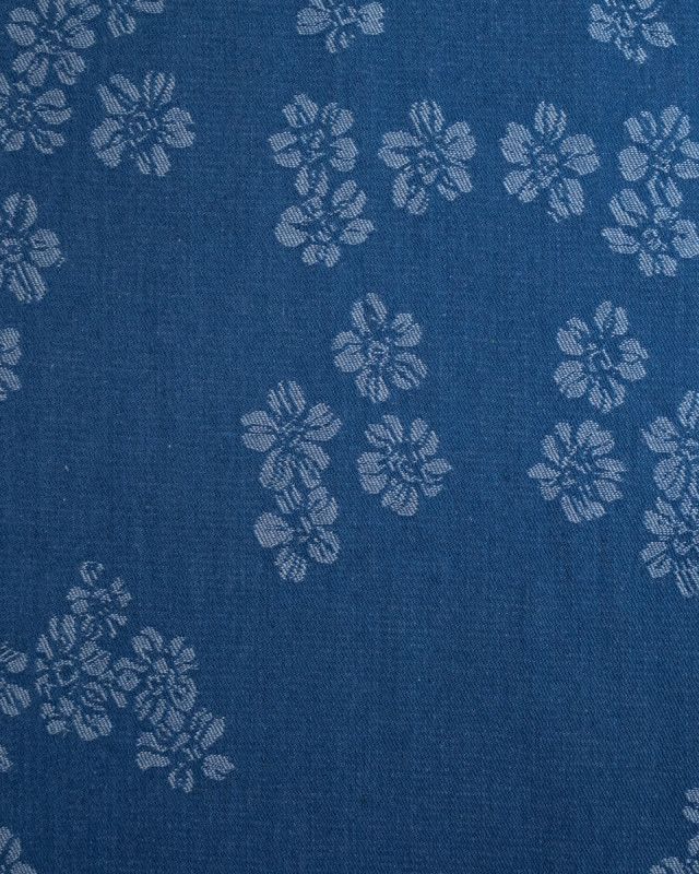 Denim Jacquard Bleu Moyen Sam - Mercerine