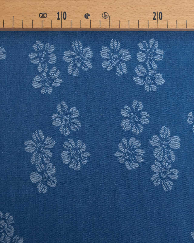 Denim Jacquard Bleu Moyen Sam - Mercerine