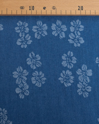 Denim Jacquard Bleu Moyen Sam - Mercerine