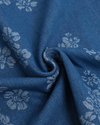 Denim Jacquard Bleu Moyen Sam - Mercerine