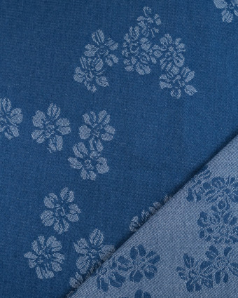 Denim Jacquard Bleu Moyen Sam - Mercerine