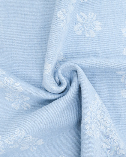 Denim Jacquard Bleu Clair Sam - Mercerine