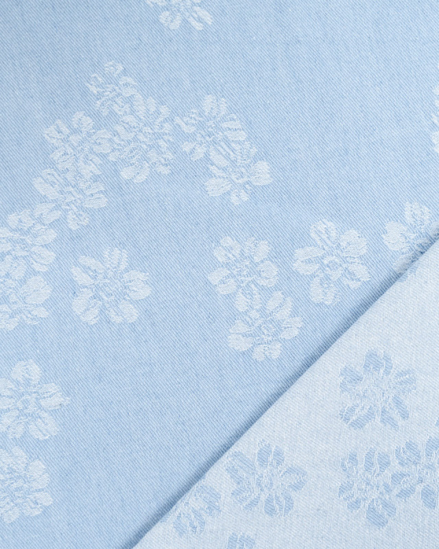 Denim Jacquard Bleu Clair Sam - Mercerine