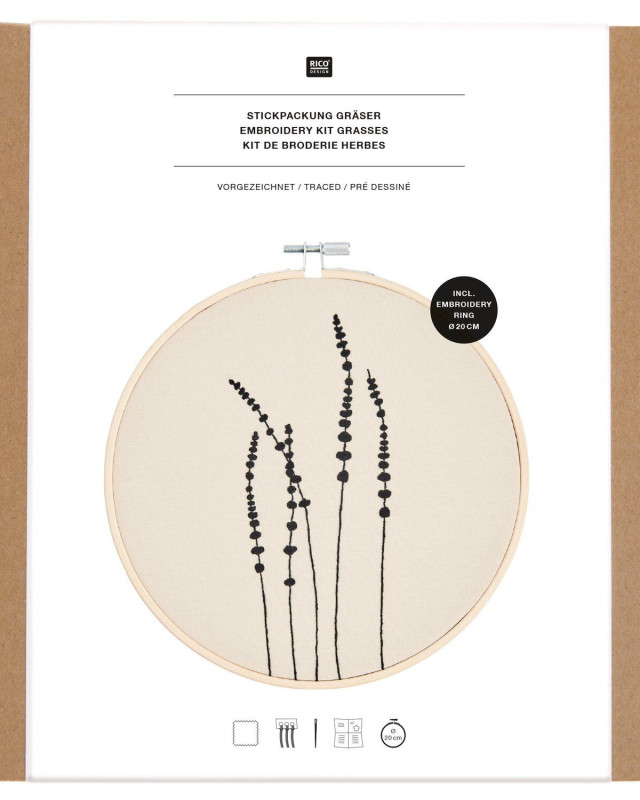 Kit Broderie Pré-dessiné  "Graminées" - Mercerine