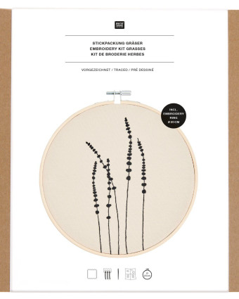 Kit Broderie Pré-dessiné  "Graminées" - Mercerine