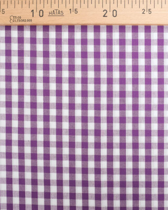 Tissu Coton Vichy Violet Moyens Carreaux - Mercerine