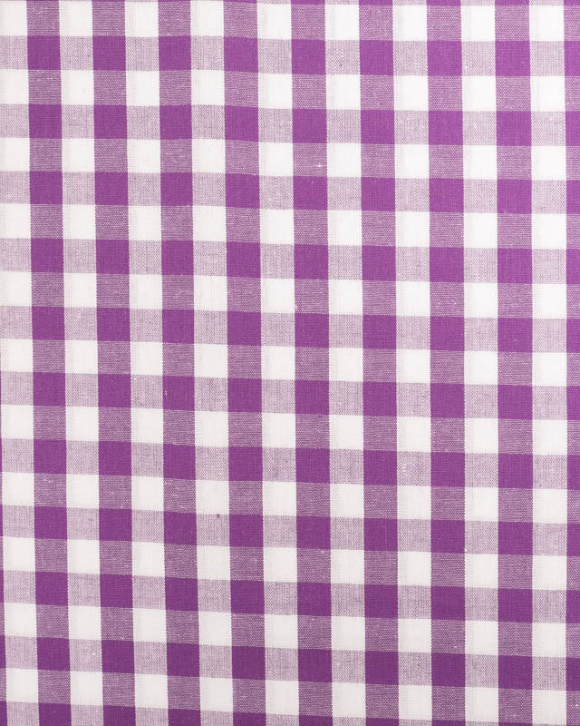 Tissu Coton Vichy Violet Moyens Carreaux - Mercerine