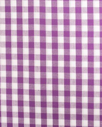 Tissu Coton Vichy Violet Moyens Carreaux - Mercerine