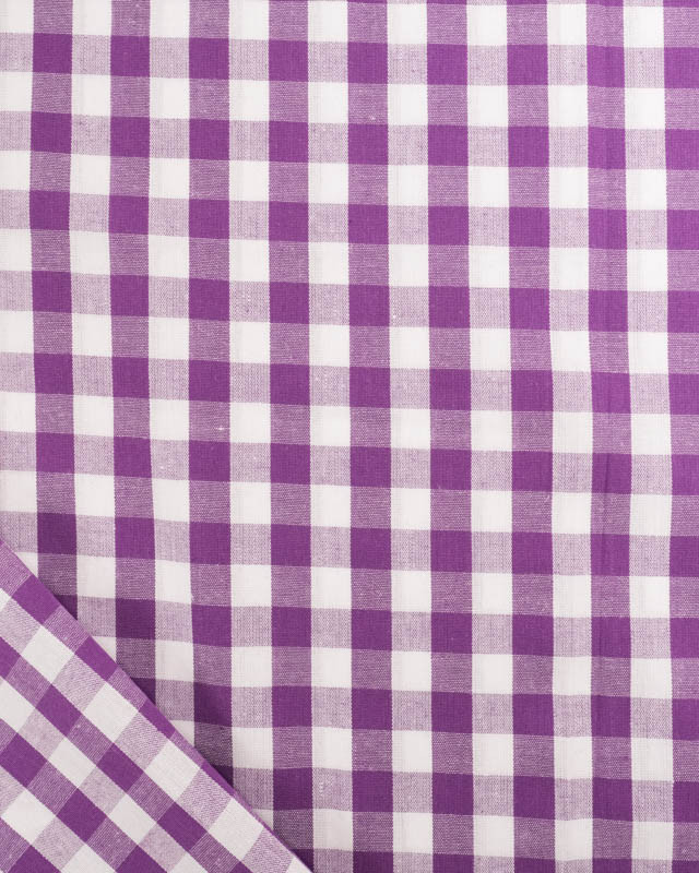 Tissu Coton Vichy Violet Moyens Carreaux - Mercerine