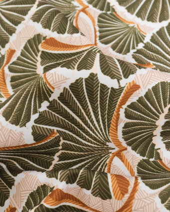 Toile Extérieure Déperlante Ginkgo Vert Kaki - Mercerine