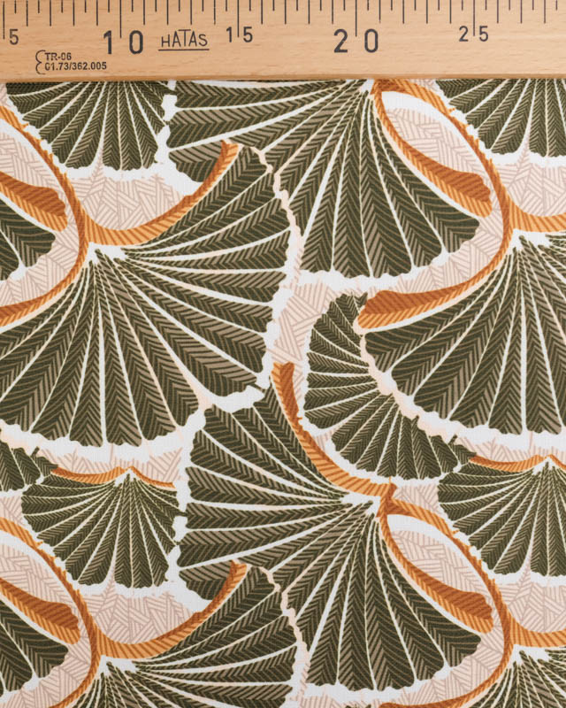 Toile Extérieure Déperlante Ginkgo Vert Kaki - Mercerine
