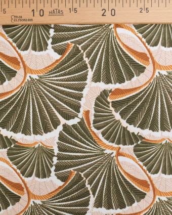 Toile Extérieure Déperlante Ginkgo Vert Kaki - Mercerine