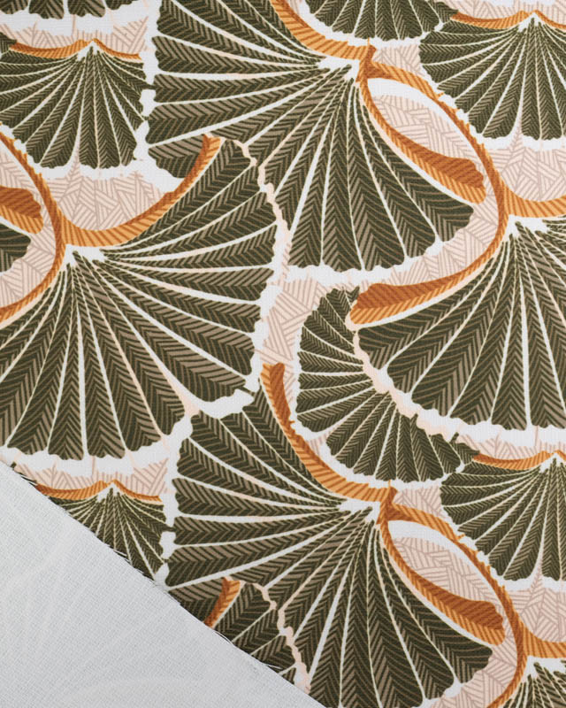 Toile Extérieure Déperlante Ginkgo Vert Kaki - Mercerine