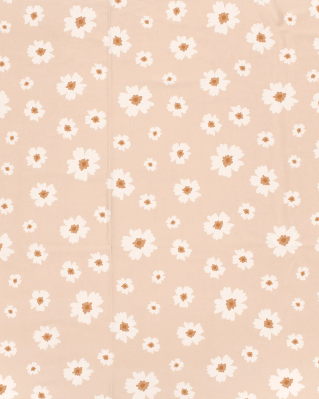 Tissu Maillot de Bain Fleuri Rose Nude - Mercerine