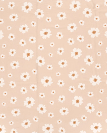 Tissu Maillot de Bain Fleuri Rose Nude - Mercerine
