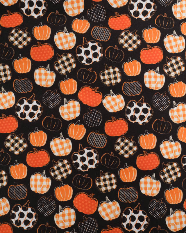 Coton Halloween Petites Citrouilles Oranges - Mercerine