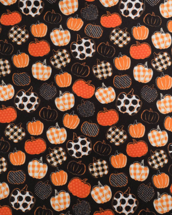Coton Halloween Petites Citrouilles Oranges - Mercerine