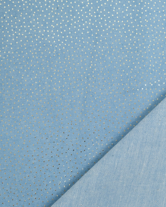 Chambray Mini Pois Lurex Or - Mercerine