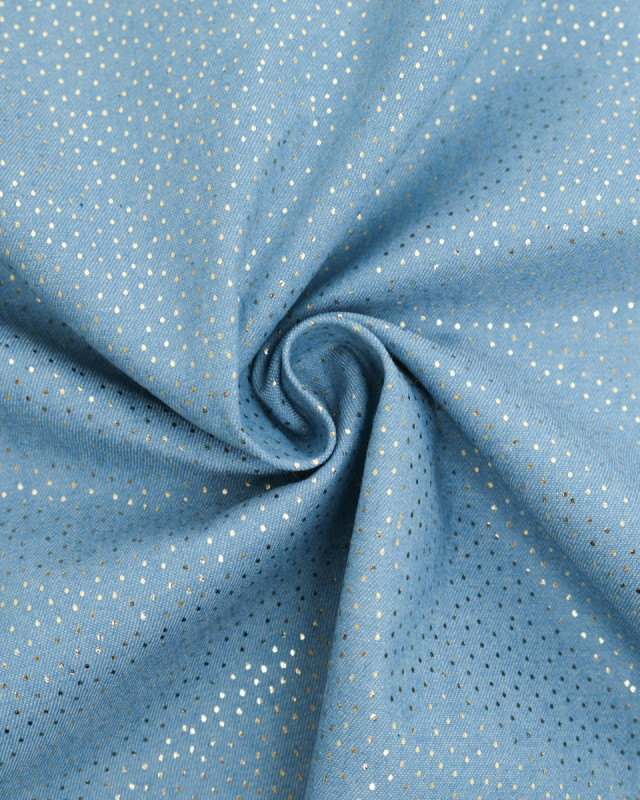 Chambray Mini Pois Lurex Or - Mercerine