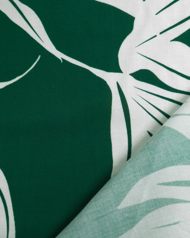 Popeline de Viscose Imprimée India Vert Profond - Mercerine