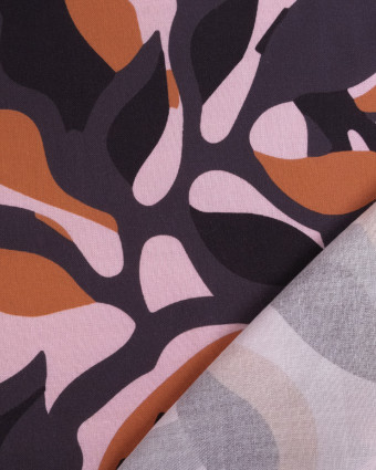 Popeline de Viscose Imprimée Solie Rose Poudré Terracotta - Mercerine