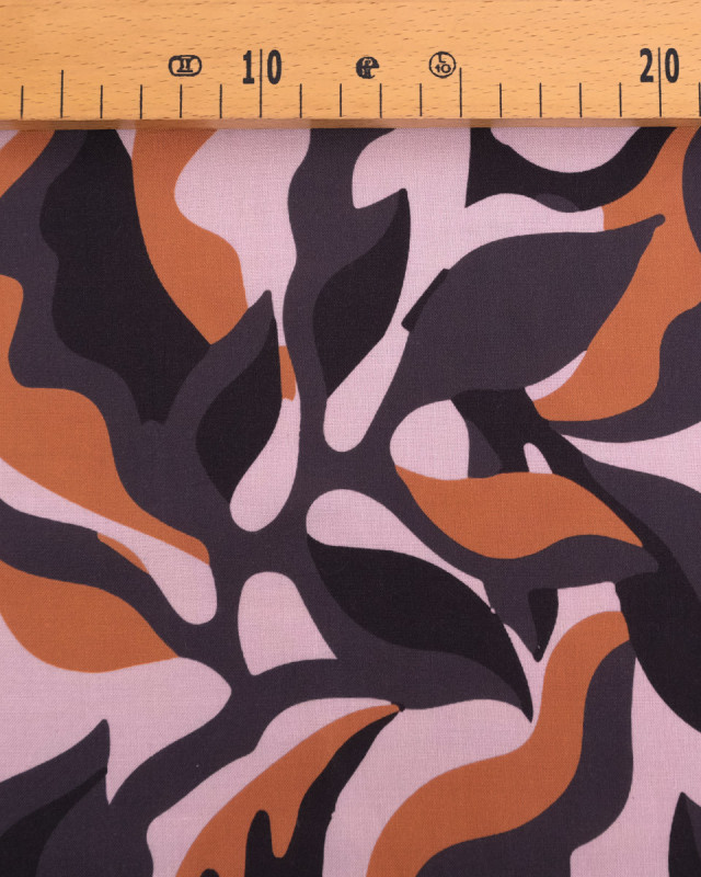 Popeline de Viscose Imprimée Solie Rose Poudré Terracotta - Mercerine