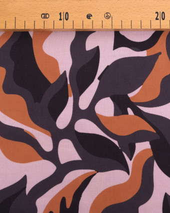 Popeline de Viscose Imprimée Solie Rose Poudré Terracotta - Mercerine