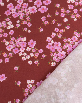 Popeline de Viscose Imprimée Bloom Mauve Prune - Mercerine