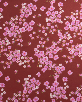 Popeline de Viscose Imprimée Bloom Mauve Prune - Mercerine