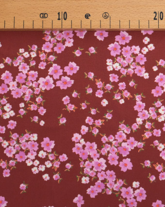 Popeline de Viscose Imprimée Bloom Mauve Prune - Mercerine