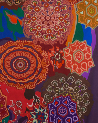 Popeline de Viscose Imprimée Mandala Multicolore - Mercerine
