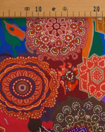 Popeline de Viscose Imprimée Mandala Multicolore - Mercerine