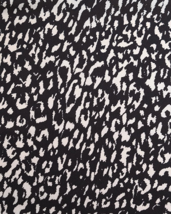 Popeline de Viscose Imprimée Léopard Noir - Mercerine