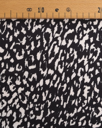 Popeline de Viscose Imprimée Léopard Noir - Mercerine