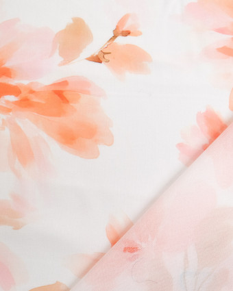 Popeline de Viscose Imprimée Aquarela Corail - Mercerine