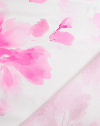 Popeline de Viscose Imprimée Aquarela Rose Violet - Mercerine