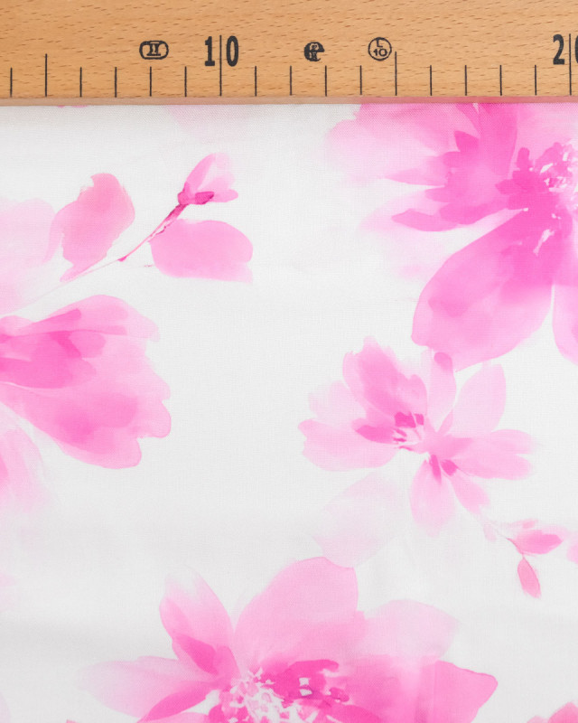 Popeline de Viscose Imprimée Aquarela Rose Violet - Mercerine