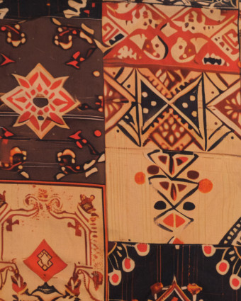 Popeline de Viscose Imprimée Ethnic Ocre Cacao - Mercerine