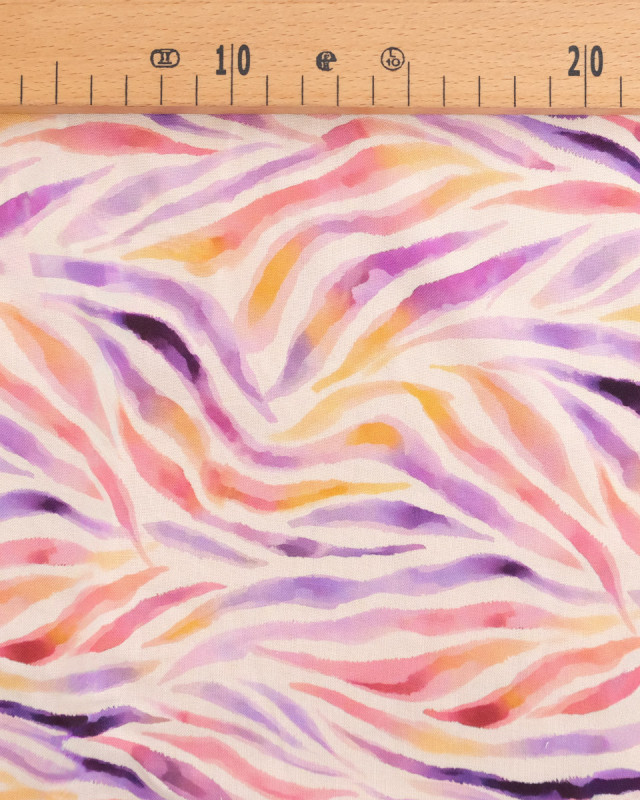 Popeline de Viscose Imprimée Zebra Violet Rose - Mercerine