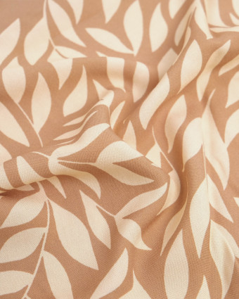 Popeline de Viscose Imprimée Manon Beige Ecru - Mercerine